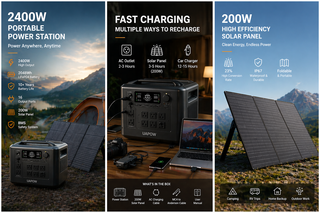 2600W Solar Generator Pro – 2048Wh LiFePO4 Power Station